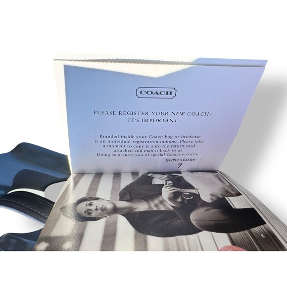 Vtg Coach Shelburne Flap Bag Glovetanned Leather 9038 Navy 1998 NEW WITH TAGS - Picture 8 of 12